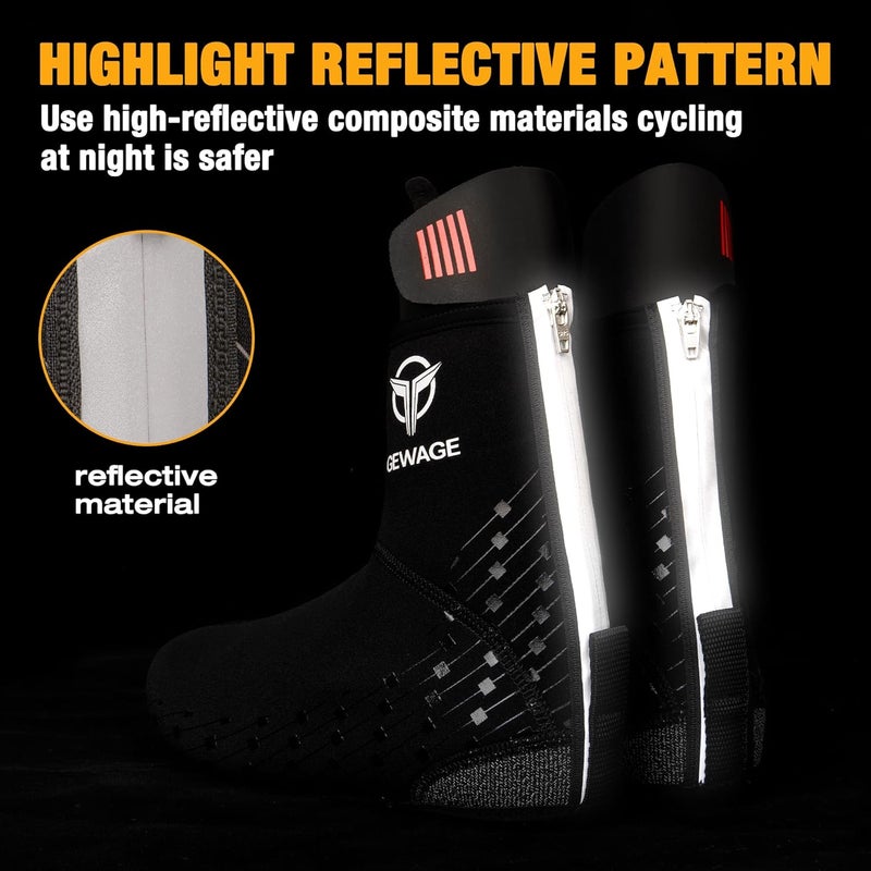 GEWAGE Cycling Shoe Covers -Warm Bike Shoe Covers - Windproof Mountain Road Cycling Overshoes - Cycling Shoe Cover for Men Women - Image 4